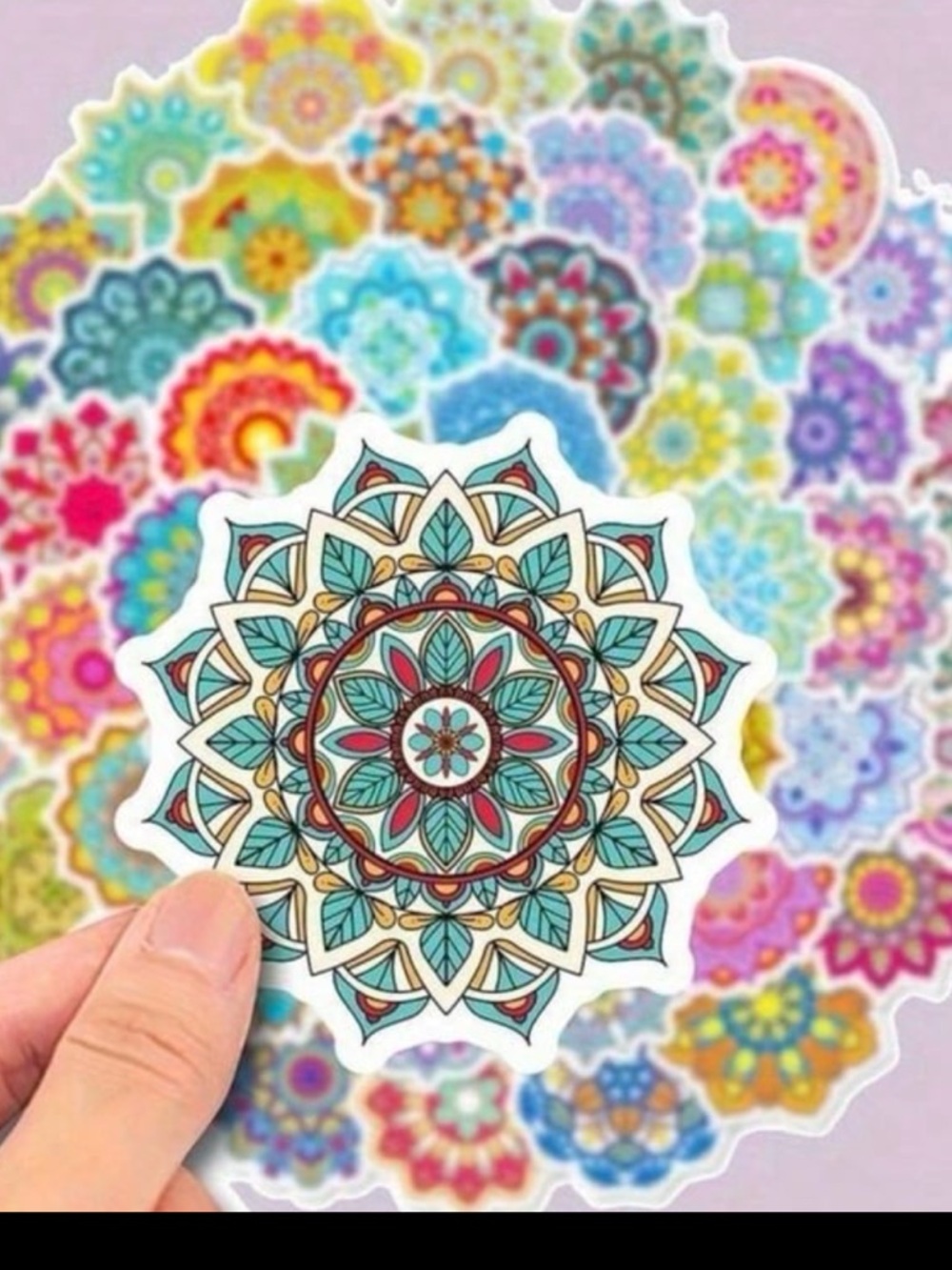 New! Colorful Mandala Sticker Floral Design Set of 25 Individual Stickers